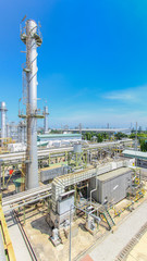 Industrial power plant with blue sky