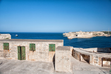 Fort, Malta. Small island.    