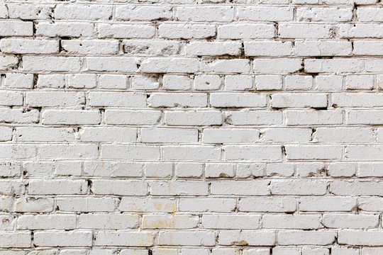 Vintage brick walls painted white. Abstract background