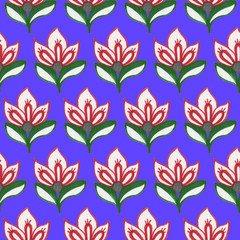 Watercolor seamless pattern in Indonesian fabric style