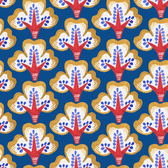 Watercolor seamless pattern in Indonesian fabric style