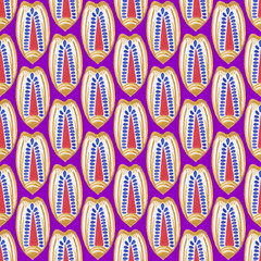 Watercolor seamless pattern in Indonesian fabric style