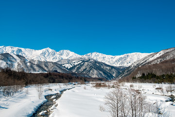 Fototapeta na wymiar 白馬の雪山の雪景色