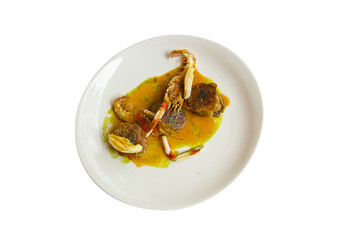 Plate of garnished monkfish