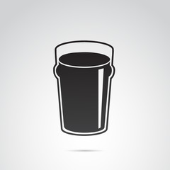 Beer glass icon on white background. Vector art.
