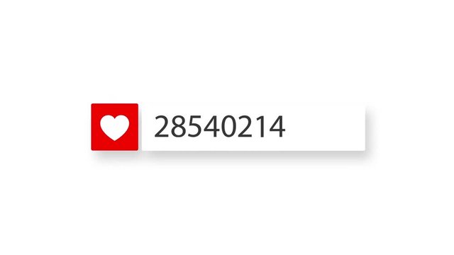 number of likes, video number counter on a social network