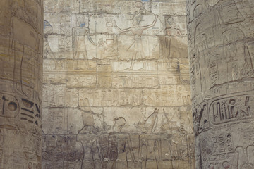 Fototapeta na wymiar Ancient ruins of Karnak temple in Luxor. Egypt
