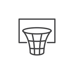 Basketball hoop line icon, outline vector sign, linear style pictogram isolated on white. Symbol, logo illustration. Editable stroke. Pixel perfect