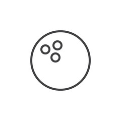 Bowling ball line icon, outline vector sign, linear style pictogram isolated on white. Symbol, logo illustration. Editable stroke. Pixel perfect