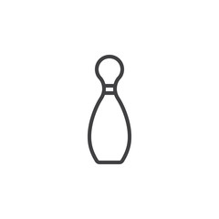 Bowling pin line icon, outline vector sign, linear style pictogram isolated on white. Symbol, logo illustration. Editable stroke. Pixel perfect