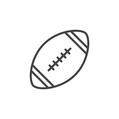 American football ball line icon, outline vector sign, linear style pictogram isolated on white. Symbol, logo illustration. Editable stroke. Pixel perfect