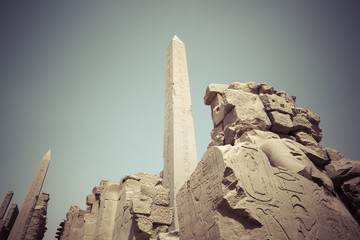 Ancient ruins of Karnak temple in Luxor. Egypt