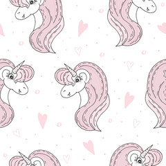 cute unicorn vector pattern