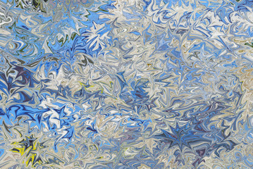 Digital blurred pale blue and bone tone background with spread liquify flow for design