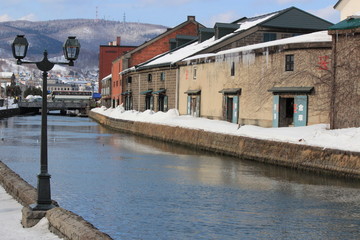 Cityscape along the Canal in Otaru, Hokkaido, Japan