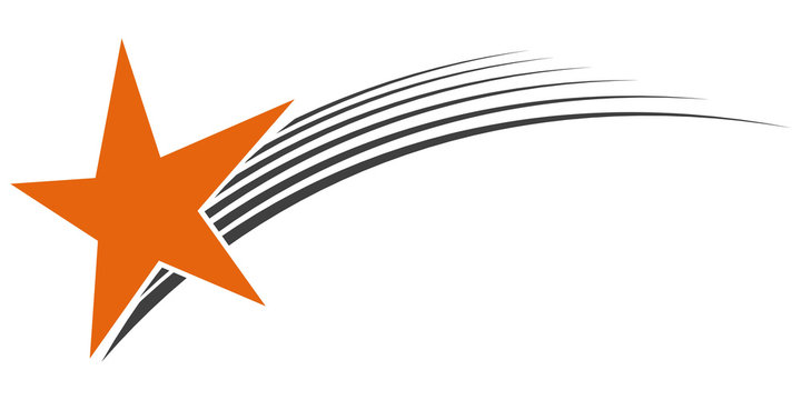 logo flying star meteorite, vector logo