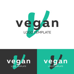 Vegan logo. Letter V logo. Vector logo template. Logotype concept.
