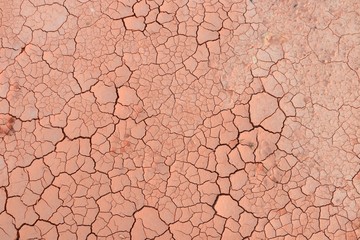 cracked clay ground into the dry season without water