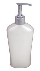 Isolated lotion pump bottle.