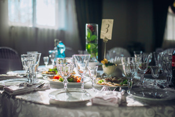beautiful decorated table in the restaurant