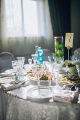 beautiful decorated table in the restaurant