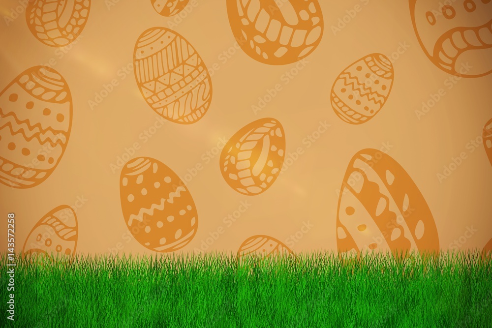 Poster composite image of grass against white background