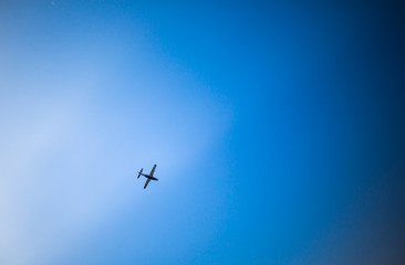 Blue sky and airplane