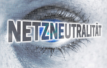 Netzneutralität auge mit matrix blickt auf betrachter konzept