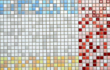 Fototapeta premium Colorful mosaic tile pattern as background.