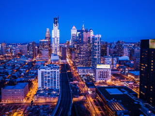 Aerial Philly Skyline