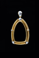 gold locket frame pendant