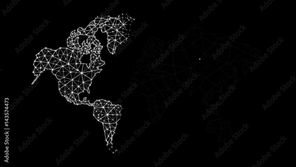 Poster world map with connection line for futuristic network connect concepts