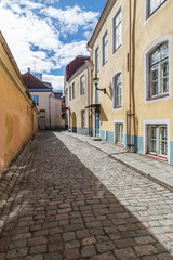 Fototapeta na wymiar Streets of old Tallinn in Spring,Estonia