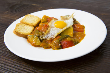 Plate of food. Spanish food.