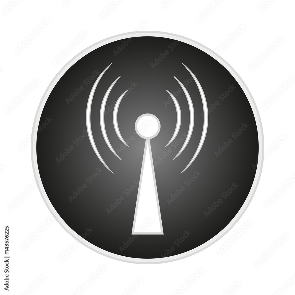 Aufkleber vector image button with a sign wi-fi