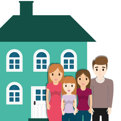 Obraz na płótnie Canvas family home facade image vector illustration eps 10