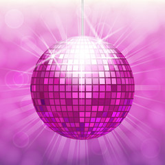 Disco ball isolated on bokeh background