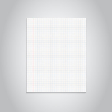 Realistic paper note on gray background