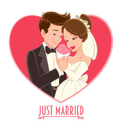 just married vector illustration 