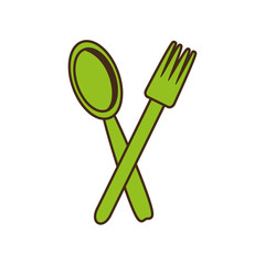 spoon fork cutlery kitchen cooking image vector illustration eps 10