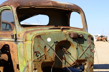rusty car body frame 