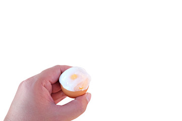 Eggs on hand. with clipping path
