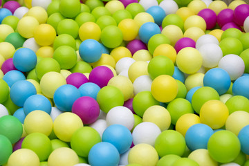 Colorfull plastic balls in children park