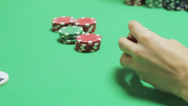 Intense game of Texas poker at an underground casino
