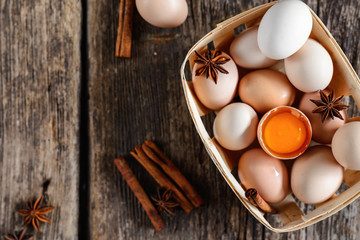 Eggs, cinnamon, buckwheat