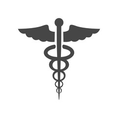 Abstract black caduceus sign - Illustration