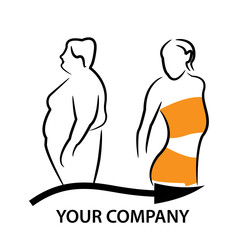 Fat and Thin Girl (Before and After) - Vector