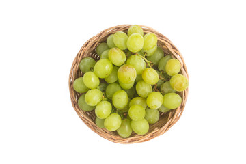 White Grapes into a Basket