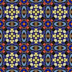Abstract decorative multicolor mosaic texture - kaleidoscopic ornamental pattern 