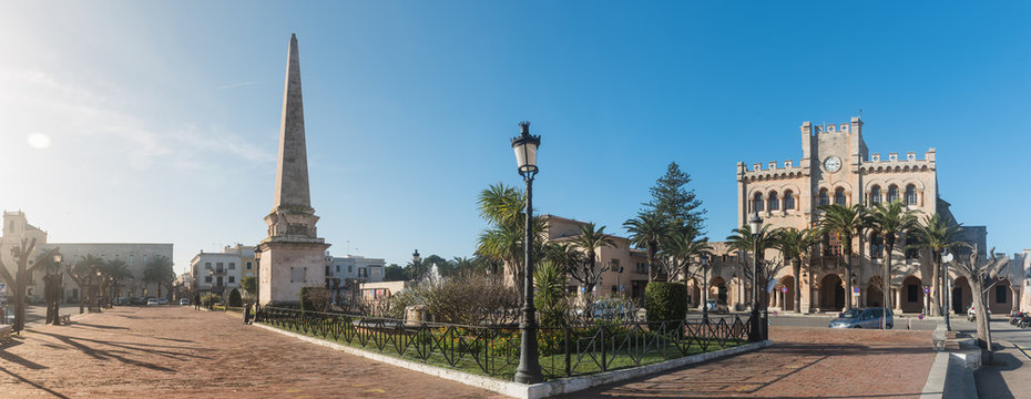 Es Born square in Ciutadella, Menorca. Spain